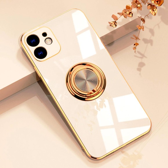Electroplated Frame iPhone Case With Gold Ring - Picture 5 of 8